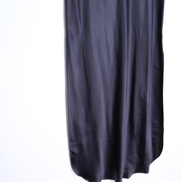 BANANA REPUBLIC NWT Dreamer Silk Maxi Skirt Black High Slit Unlined Women's 2XS - Picture 7 of 9